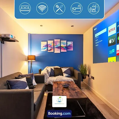 Spacious 1 Bedroom By Haven Escapes Short Lets & Serviced With 4k Cinema Experience * Bradford (West Yorkshire)